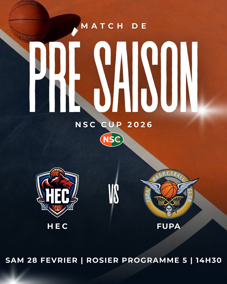 nscworldsport's tweet photo. La pré-saison continue pour la NSC Cup 2026.
Ça se passe ce samedi 28 février au Rosier Programme 5 !
HEC vs FUPA | UCAO vs Fred & Poppee. 🏀🇨🇮
Vos pronostics ?
#NSCCup #Basketball #CotedIvoire https://t.co/q92DNHWSum