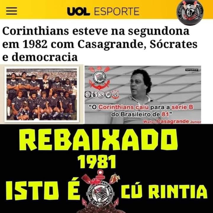 Rebaixado no Brasileirão 1981, isto é Corinthians tweet media