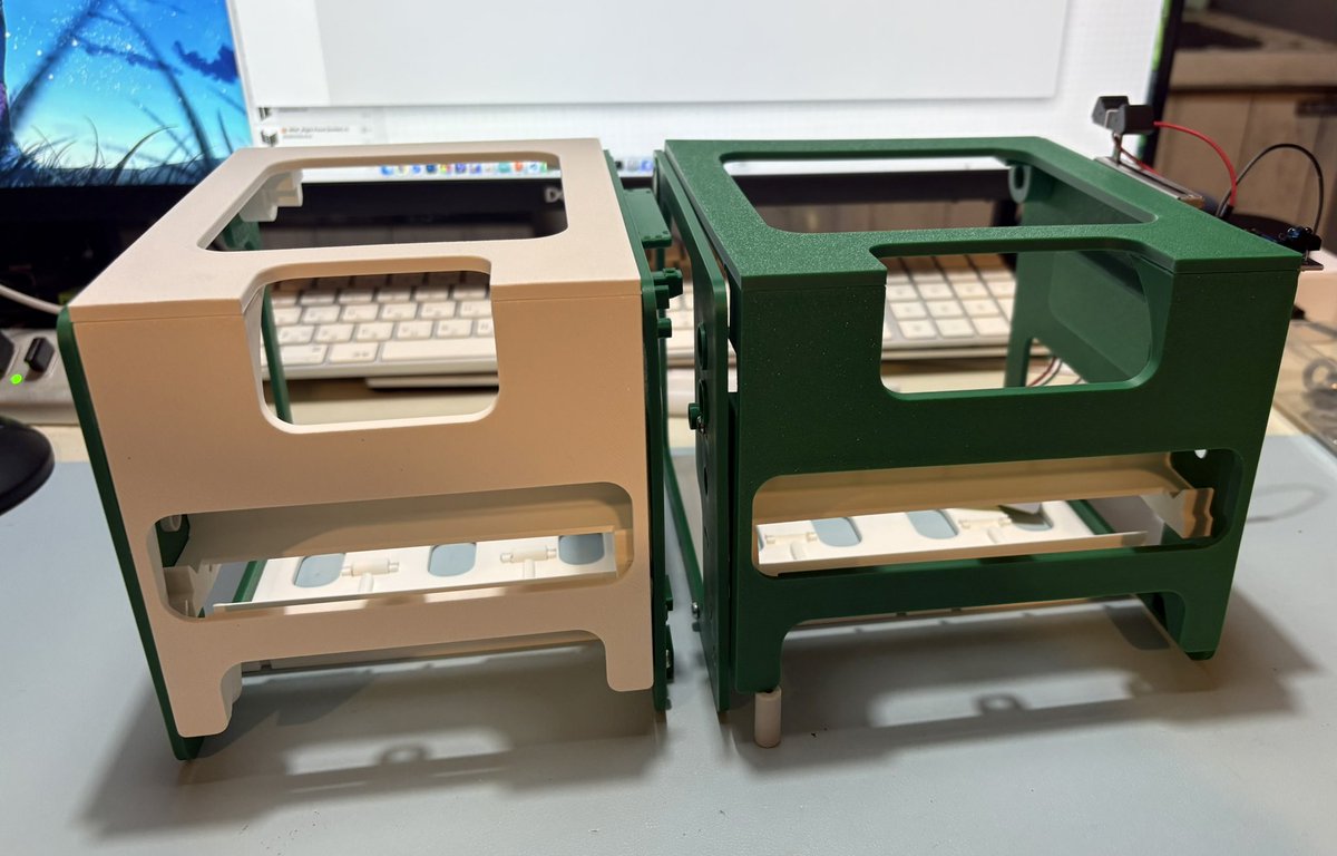 回転軸の長さ制限があったが、
新しい軸にできたので、小型化にチャレンジ！
ほぼ、全パーツ作り直し(๑˃̵ᴗ˂̵)