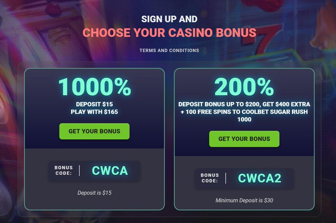 Visualisering av Coolbet bonus koder