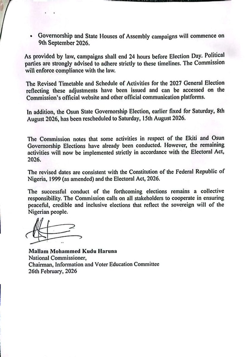 INEC Nigeria tweet media