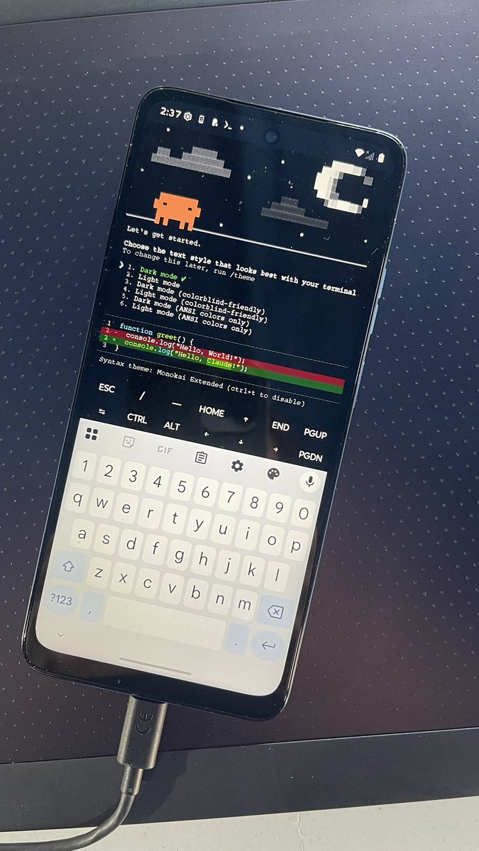 🔥 claude code running on my phone
