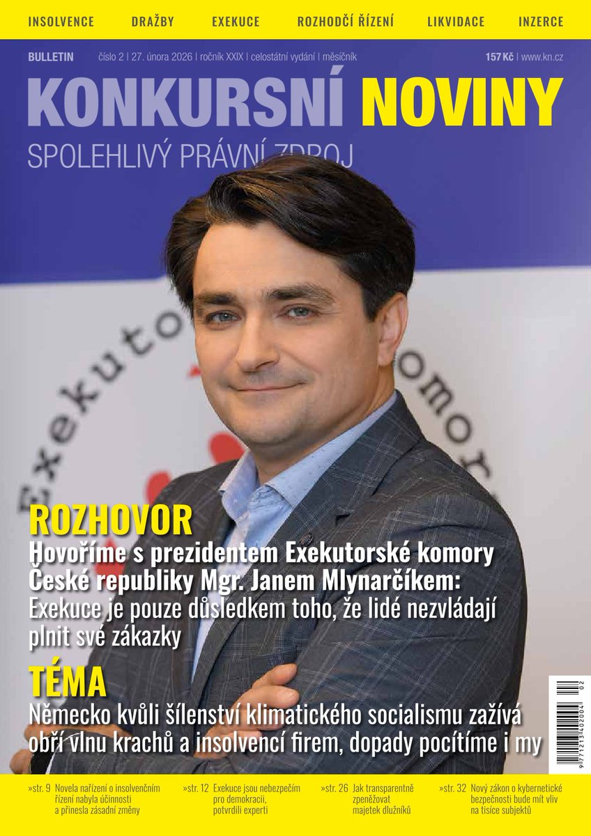 Zítra vychází nové číslo Konkursních novin. 📖

Analýzy, komentáře, aktuální témata z insolvencí a ekonomiky.

Předplatné 👉 kn.cz/predplatne/

#KonkursniNoviny #insolvence #ekonomika