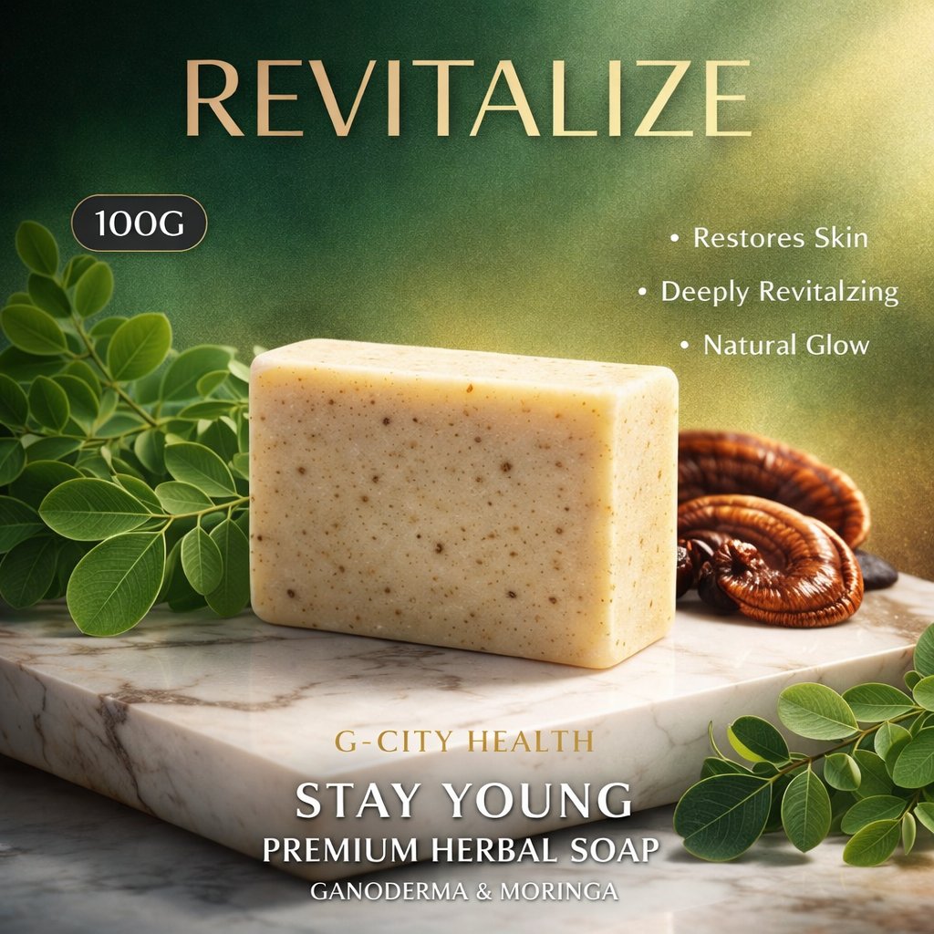 GcityHealth's tweet photo. Revitalize your skin with the power of nature!

G City Health’s Stay Young Soap uses Ganoderma &amp; Moringa to restore your natural glow and deeply nourish your skin. Pure, and premium.

Get 50% OFF!  Code: FIRST50Shop: link in bio!!!!
#GCityHealth #Skincare #NaturalGlow #StayYoung https://t.co/WzHHoyarfF