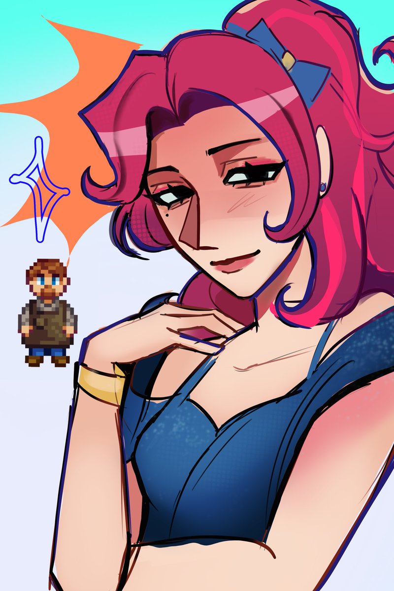 Sorbewv's tweet image. Happy Stardew 10th year Anniversary! Happy for Sandy fans! and there's clint too ig... #StardewValleyfanart #StardewValley