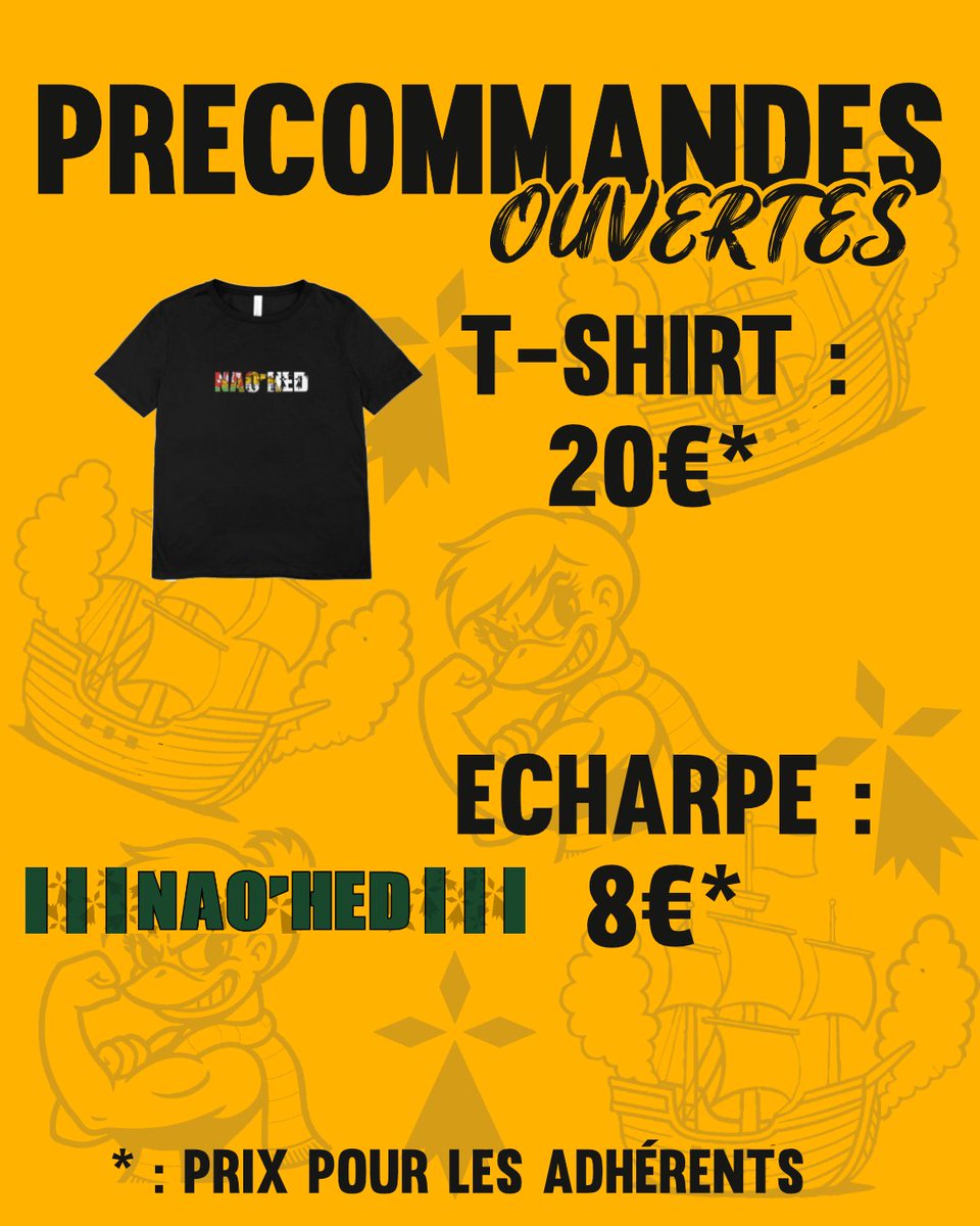 naonedmerched's tweet photo. ✅​ PRECOMMANDES OUVERTES

🛒​ Jusqu'au 20 mars, précommandez nos t-shirts, écharpes et sticks !

T-shirt : 20€*
​Echarpe : 8€*
Sticks : 
4€ les 50
1€ les 10
0.5€ les 3
* : prix pour les adhérents

Vous pouvez également toujours adhérer à Nao'Hed pour 1€ et un don optionnel https://t.co/2TuNu9wxIT
