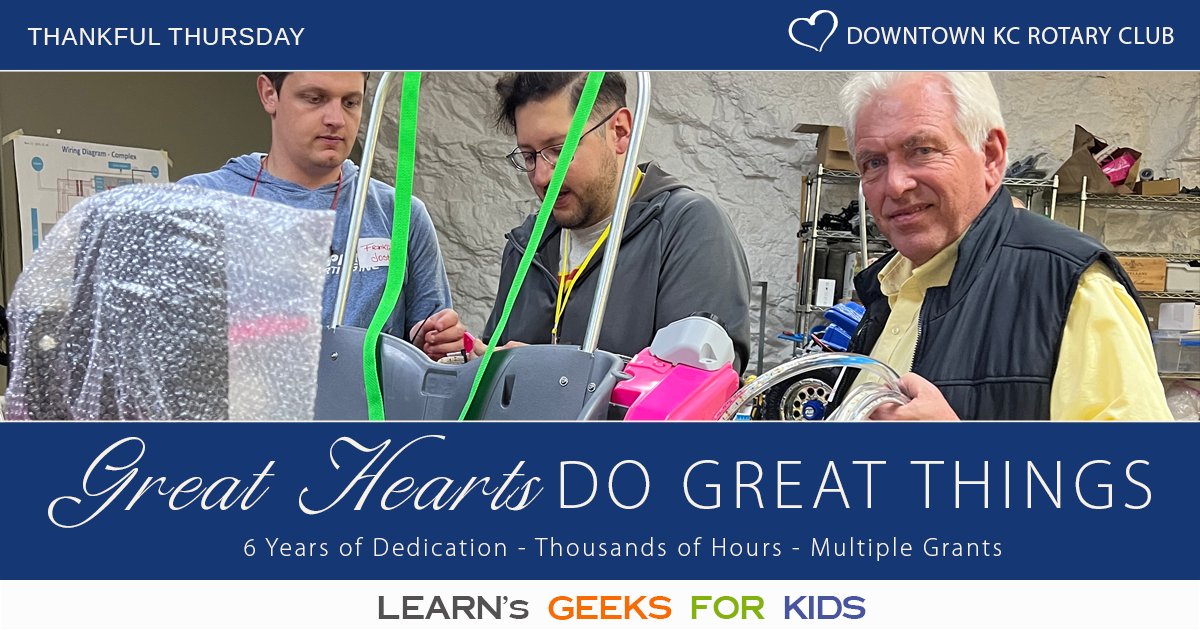 Downtown Rotary - Club 13 - brought the love to our Valentine's Day Build.  💛  More than a dozen of their members skipped the flowers and candy to give 8 more kids with movement limitations the #Power2Play.  What a sweet way to celebrate!

#GeeksforKids #Power2Play #ActsofLove