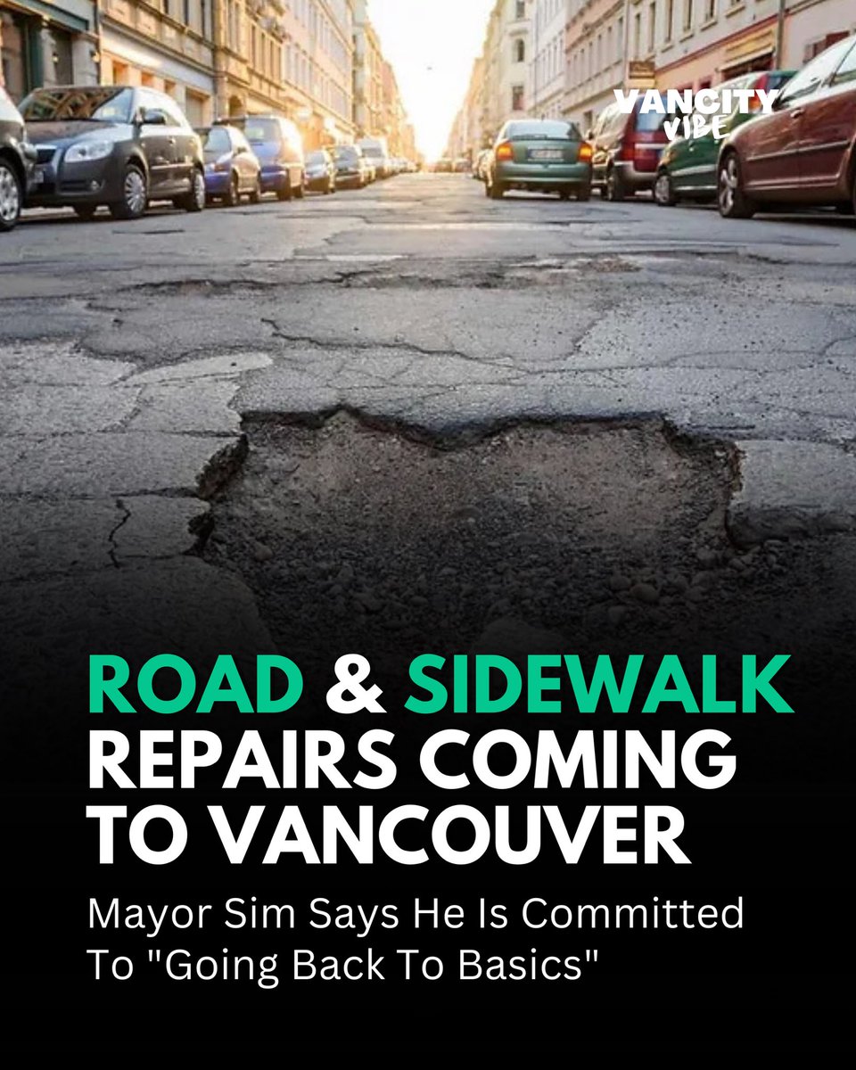VancityV's tweet photo. Road &amp; sidewalk repairs are finally getting a major funding boost in Vancouver 🚧

Council unanimously approved a motion from Mayor Ken Sim to include $104 million in the 2027–2031 capital plan for fixing roads and sidewalks — up from just $34 million in the current plan. https://t.co/XAAdt4X1Vi