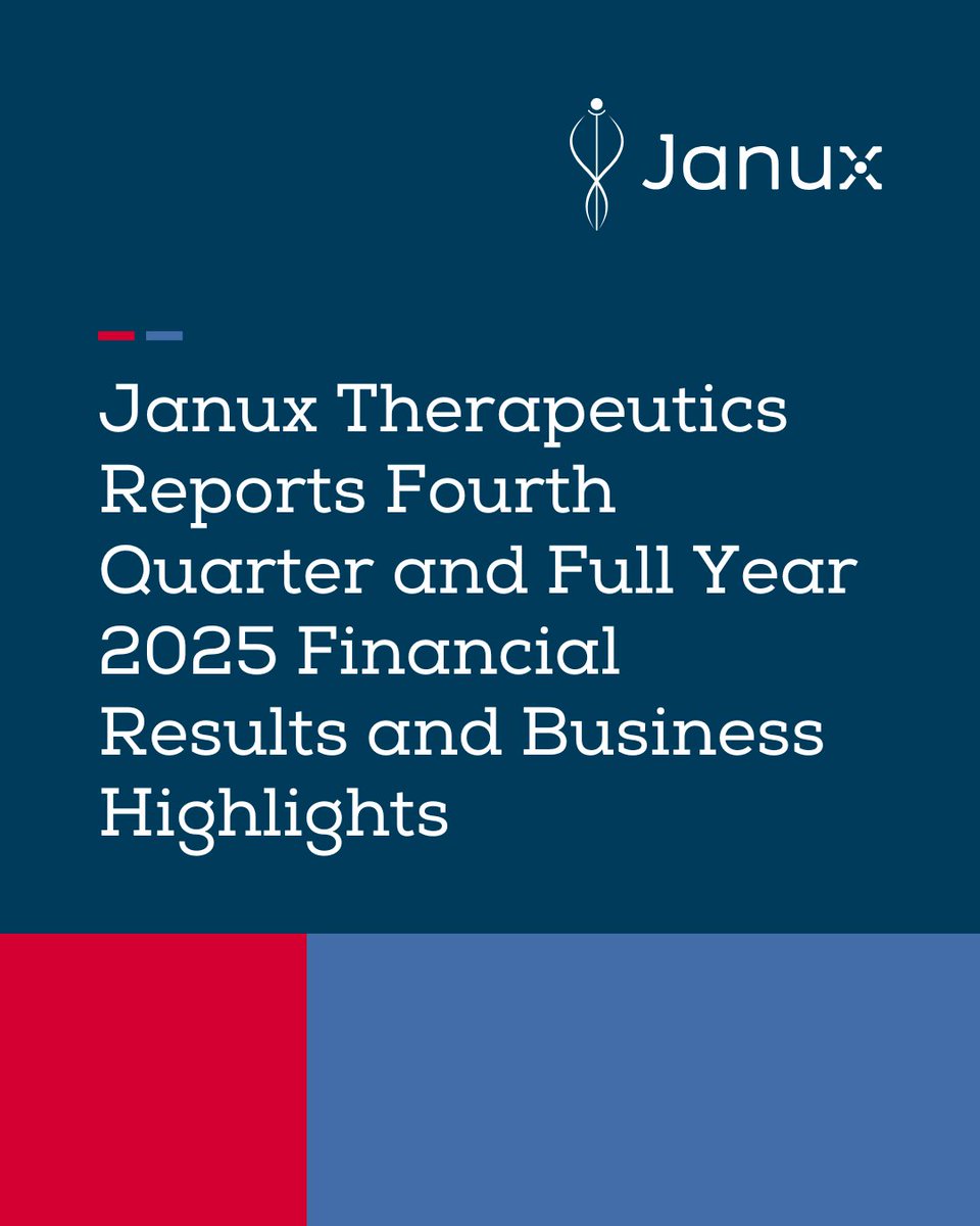 januxrx's tweet photo. Janux Therapeutics Reports Fourth Quarter and Full Year 2025 Financial Results and Business Highlights

Read the release here: https://t.co/uPm2D2suss

$JANX #TCellEngagers #cancer #oncology #autoimmunedisease https://t.co/dYpdtbyN8e