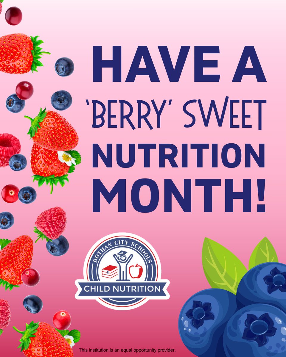 ‘Berry’ excited to spotlight healthy habits this Nutrition Month! 🍓

#lovedothan #dothancityproud #lovedothancityschools #DothanAL #DothanAlabama #DothanCity #ALschools #HoustonCounty