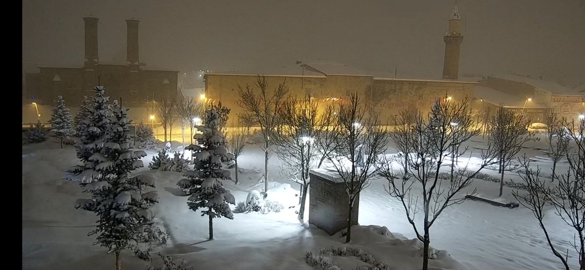 Erzurum'a kar yakışıyor.