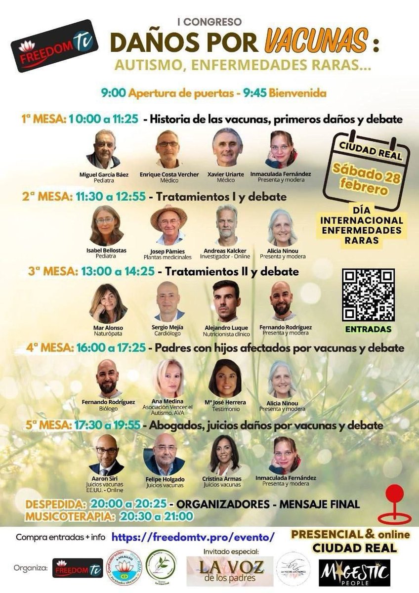 MajorCyborg's tweet photo. Atención @sanidadgob @saludclm @saludsinbulos @newtral @maldita
Este sábado 28 feb en Ciudad Real: congreso "Daños por vacunas: autismo..." difunde bulos desmentidos (vacunas NO causan autismo). ¡Desinformación peligrosa! Actúen ya contra este riesgo a la salud pública. https://t.co/SmZSLM6292