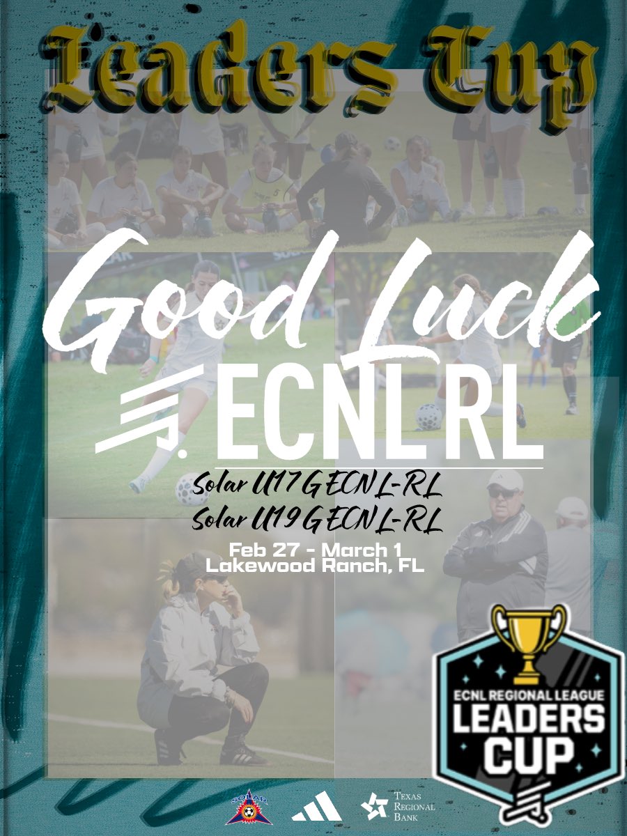 SolarSoccerClub's tweet photo. Next stop: the inaugural @ECNLgirls Leaders Cup! โ๏ธ๐ So proud of these two teams for leading the way in the Regional League and earning their spot. Good luckโyour Solar family is cheering you on! โ๏ธ๐ดโฝ๏ธ #SolarProud #SolarRL #50YearsOfExcellence https://t.co/pv9oV4VjEM