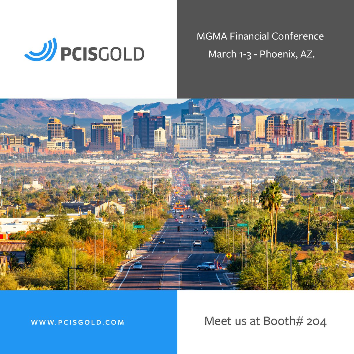 PCISGOLD's tweet photo. Join us at the MGMA Financial Conference in Phoenix (March 1–3).
Visit Booth #204 and let’s talk revenue.
#MGMA #HealthcareFinance #MGMA2026 #EHR #PM https://t.co/uzyYpJgnCe