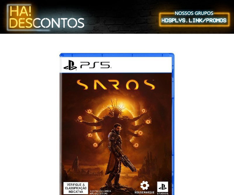 SAROS™ Edição Standard - PlayStation 5

💸 R$ 331,92 no PIX, ou 
💸 R$ 359,91 em até 7x sem juros
🎫 Cupom: 10% na finalização do pedido
🚚 Frete Grátis
🔗 amzn.to/4saWfrX