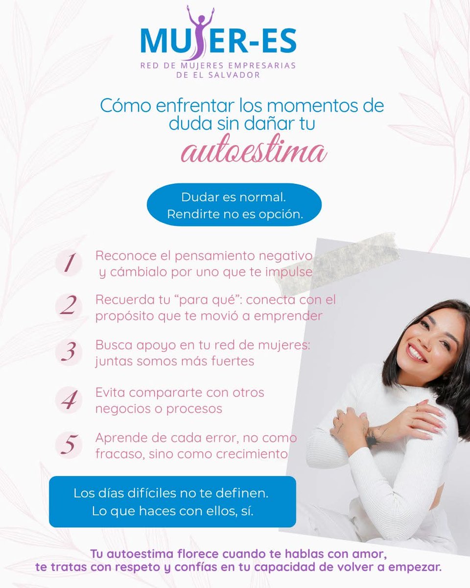RedMujeresSV's tweet photo. Tus fortalezas no son casualidad, son tu ventaja competitiva.
Conocer tus habilidades te permite decidir mejor, innovar con confianza y enfrentar desafíos sin perder tu esencia.
Creer en ti también es estrategia empresarial. 💪
#RedMujerES https://t.co/IpDZxZ3CaQ