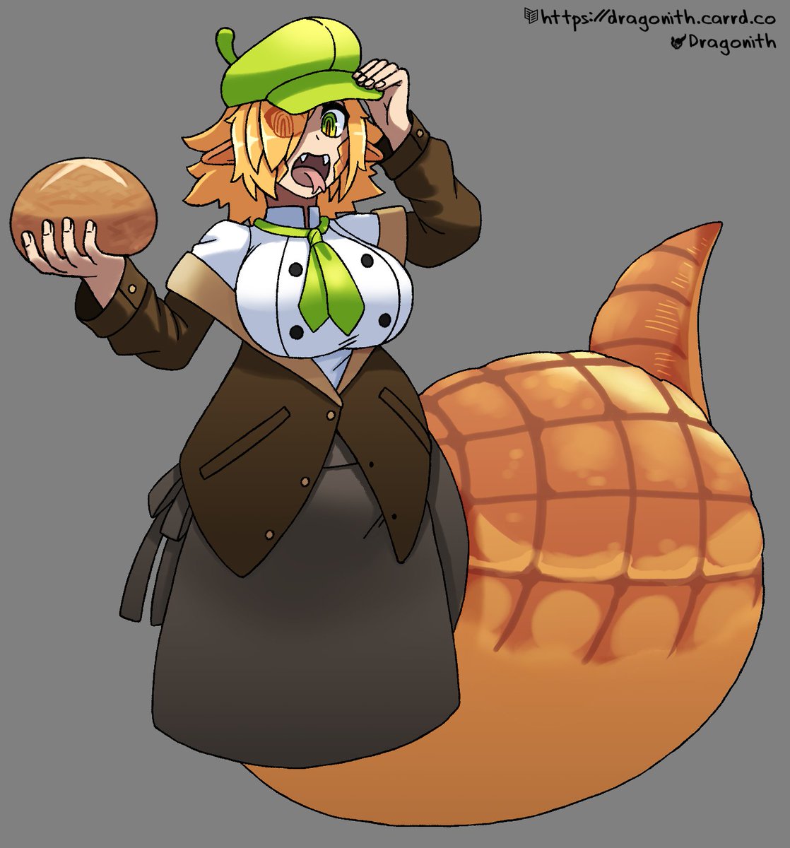 I had a melonpan the other day and got inspired to work on my tsuchinoko girl again lol.