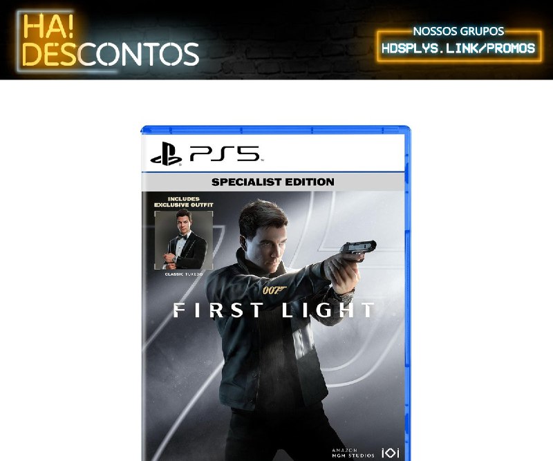 007 First Light - Specialist Edition (Exclusivo Amazon) - PlayStation 5

💸 R$ 248,92 no PIX, ou 
💸 R$ 269,91 em até 6x sem juros
🎫 Cupom: 10% na finalização do pedido
🚚 Frete Grátis
🔗 amzn.to/4cWfYXU