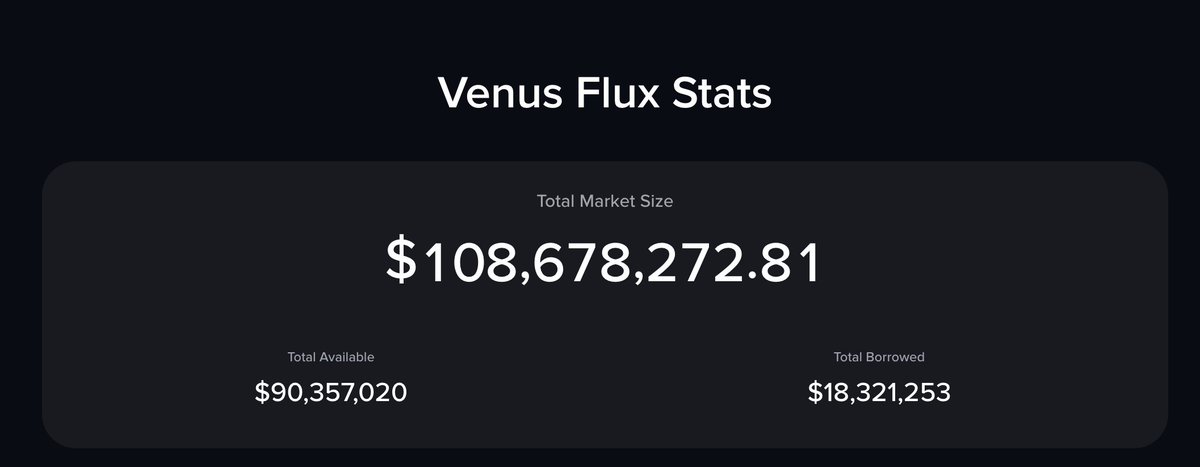 不到24h 突破100M 
加入Venus Flux 🌊 享受稳定币奖励