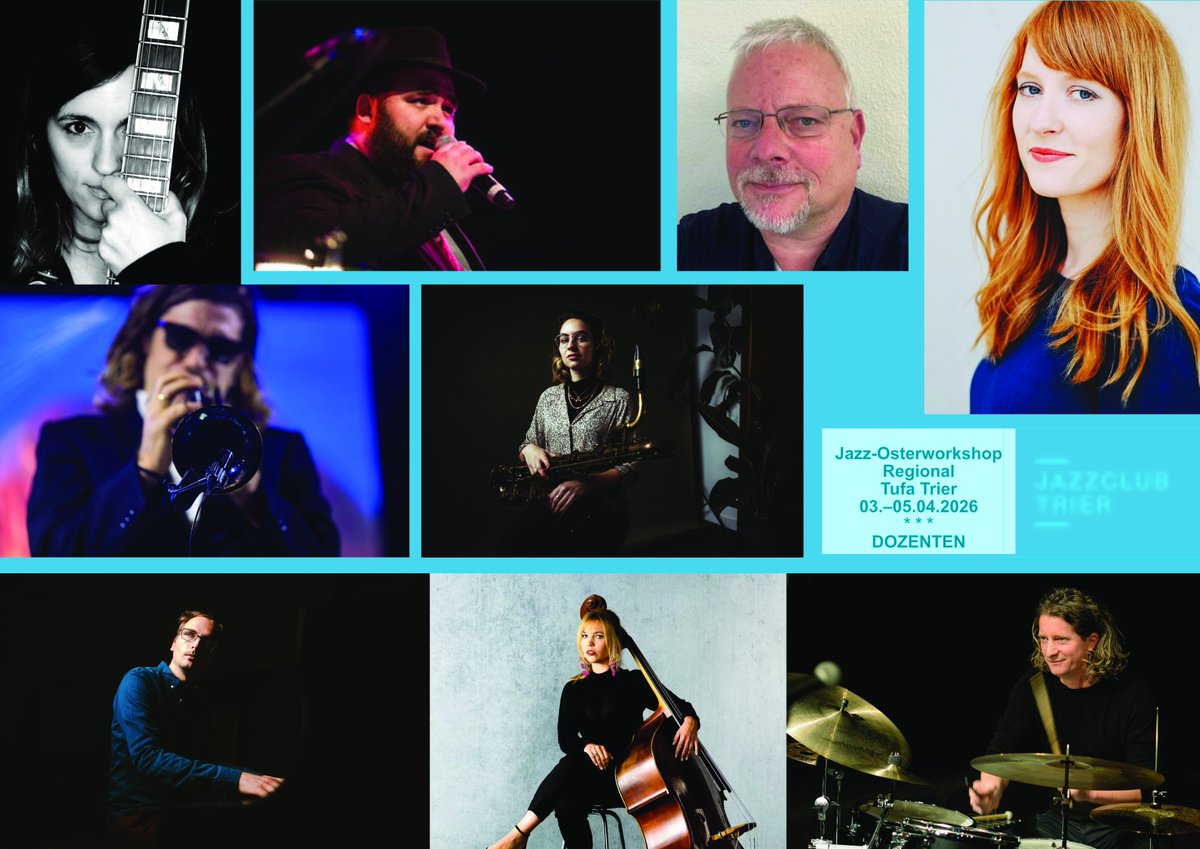 Jetzt anmelden!
32. Jazzworkshop Regional
an Ostern vom 03. April bis 05. April 2026

Infos wie Zeitplan, Dozenten, Preise - siehe: osterworkshop.de 

#jazzclubtrier #jazz #trier