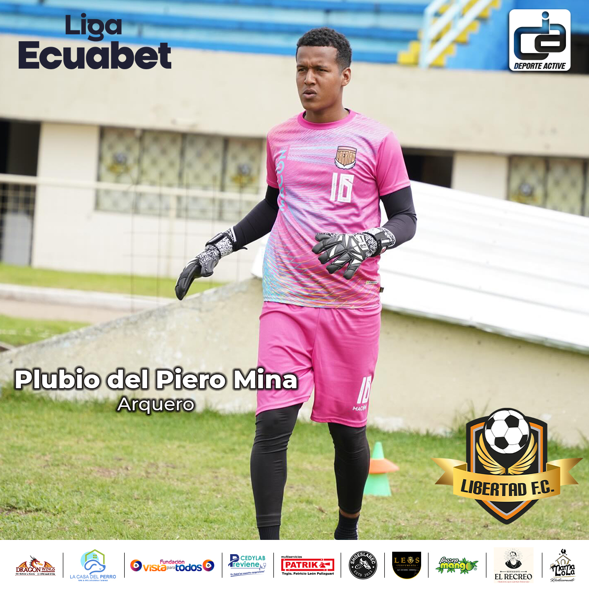 Publio del Piero Mina Loor "puli" con 22 años de edad, es nuevo arquero de <a href="/LibertadFC3/">Libertad Fútbol Club</a>, firmó su contrató por 3 temporadas.

El ex arquero de  22 de Julio pieza fundamental para el ascenso.

Jugó en Chacaritas año 2022 sub 19.
22 de Julio 2025 ascenso a serie B.

#DeporteActive