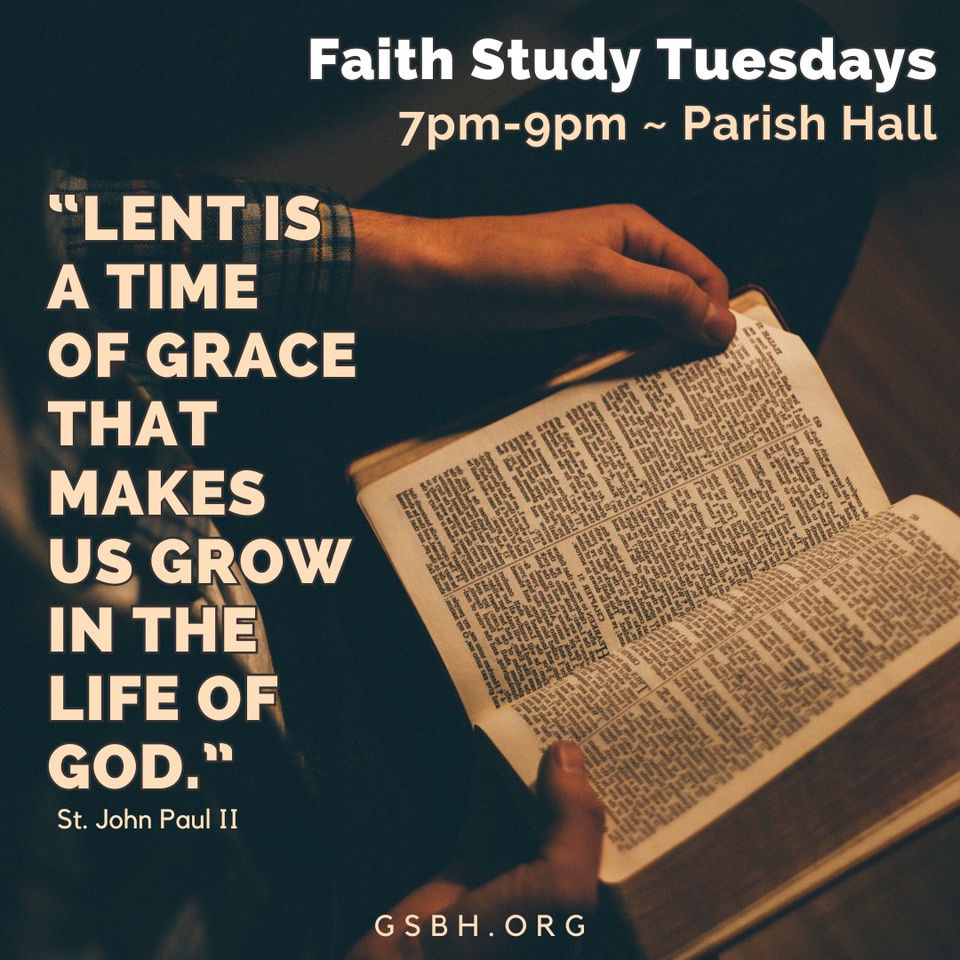 goodshepherdbh's tweet image. As we journey through Lent, we hope you can join us for Faith Study Tuesdays with Fr. Ed from 7pm-9pm in the Parish Center.  There’s always room to begin again, to learn, to return, and to be renewed in His love.
#Lent2026 #FaithStudy #GSBHLent #BeginAgain #JourneyWithChrist