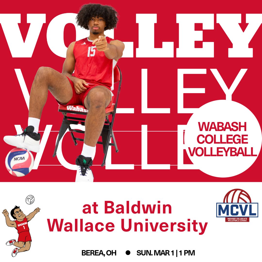 wabashathletics's tweet image. 🏐 WEEKEND FINALE 🏐

@wabashvball wraps up its Ohio road trip with an @mcvl matchup against Baldwin Wallace.

📍 Berea, Ohio
🕐 1 p.m.

#WAF #d3vb