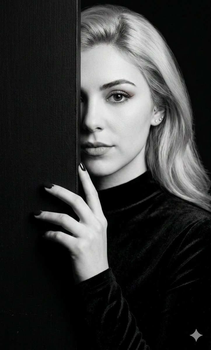 Black and White Studio Portrait with Identity Preservation example 2