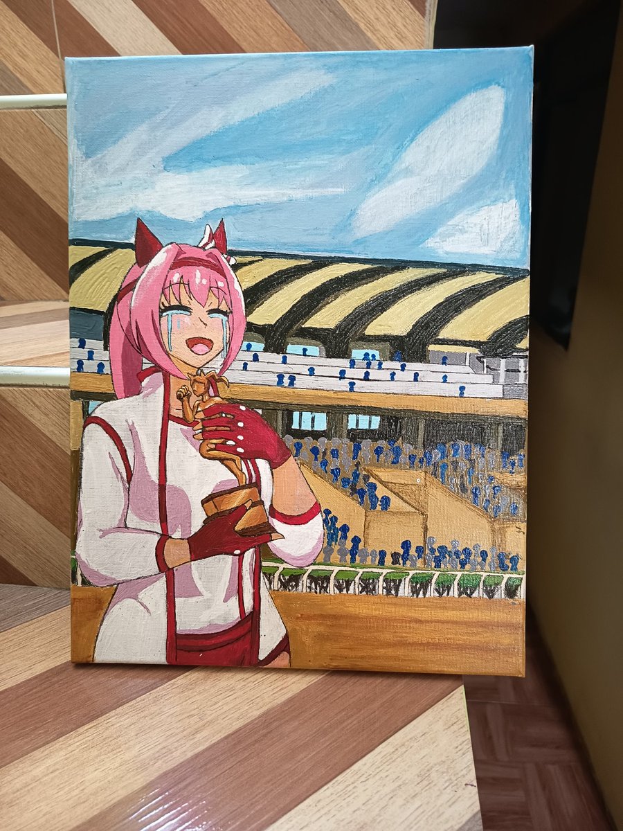 PRShavez's tweet photo. Hola, se que esto no es lo que sueño subir, pero mi hermana me pidió hacer un cuadro para un evento que habrá mañana de una musume en perú, ella va a competir como haru urara y le encantó como quedó, así que quice compartirlo #HaruUrara #umamusumefanart #umamusumeprettyderby https://t.co/wOwI1yEMcr