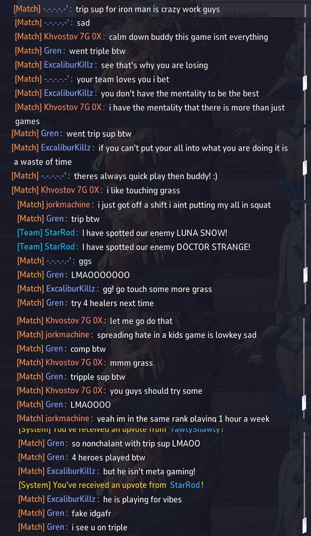 GrensM_'s tweet photo. "calm down buddy this game isnt everything"
"i aint putting my all in squat"
"theres more than just games"
"kids game"
"mmm grass"

Says the triple support https://t.co/cfcrwXRrlU