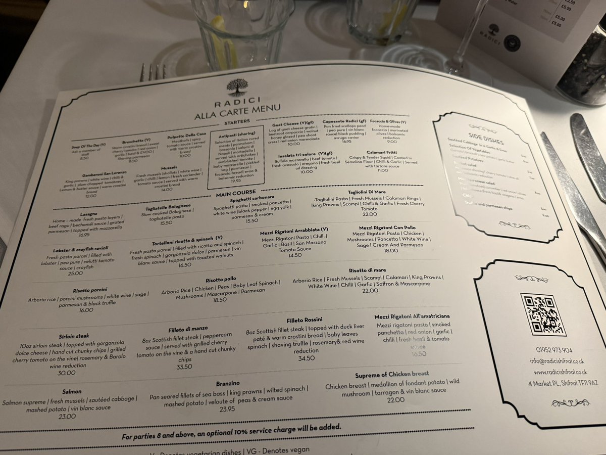 bagshaw2112's tweet image. Great evening at Radici - Shifnal . Great Italian food, if you around Telford this is a must try restaurant. Delicious well cooked food, reasonably priced drinks and excellent service . #shifnal #telford
