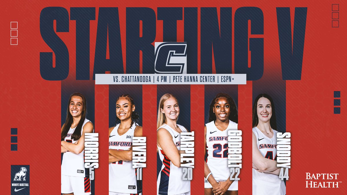 SamfordWBB's tweet photo. Starting 🖐️ in The Pete‼️

📺 https://t.co/7EueFkG53g
📊 https://t.co/haOzachnNT

#AllForSAMford https://t.co/TjdZZ9LmLU