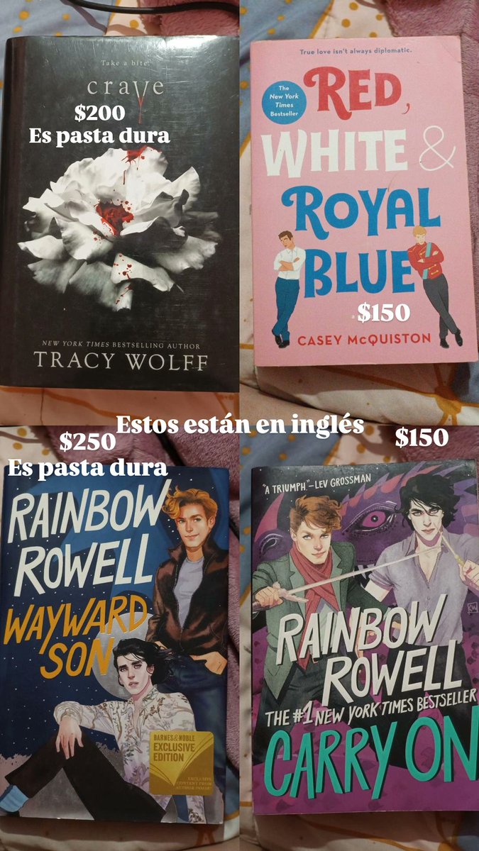 Buenas, ando vendiendo estos libros porque hice limpieza de librero, por si a alguien le interesa alguno