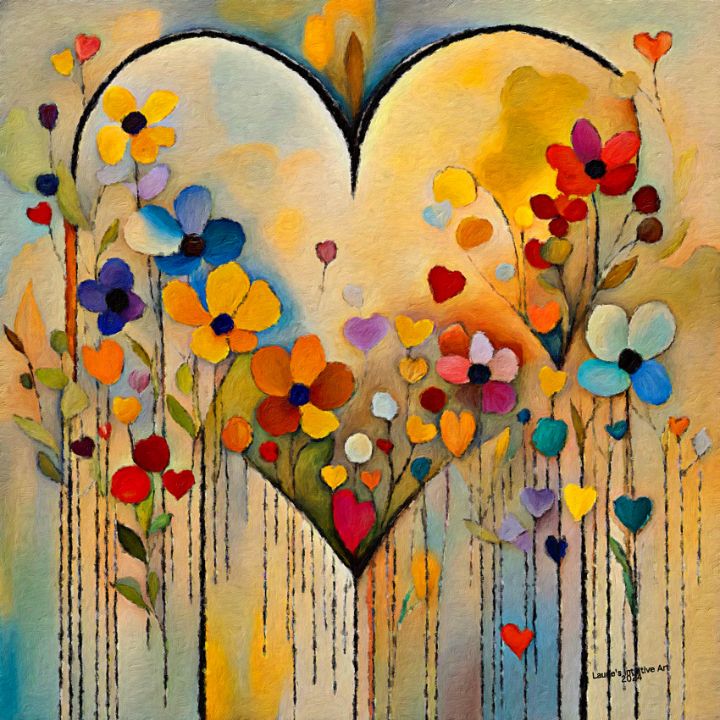 Art of the Day! "Big Heart of Flowers". Buy at: ArtPal.com/LauriesArt111?…