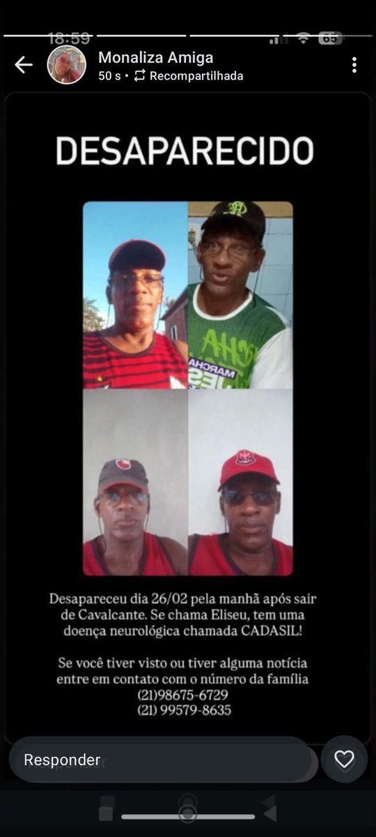 Desaparecido.
Se alguém vê entrar em contato, por favor .
Morador da rua JJ .