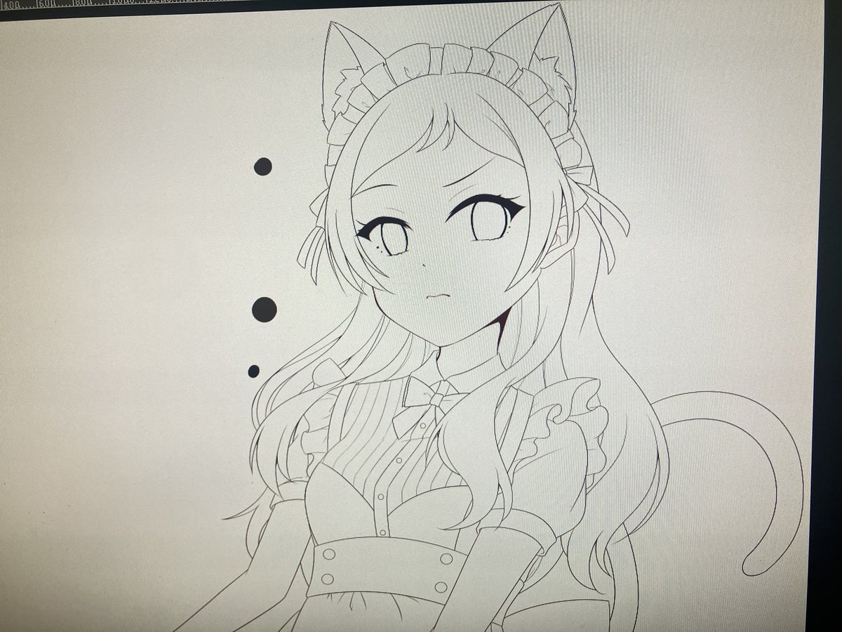 ペン(？)画　お値下げしました❗❗ もうすぐ線画終わりそう(´͈ ᐜ `͈)