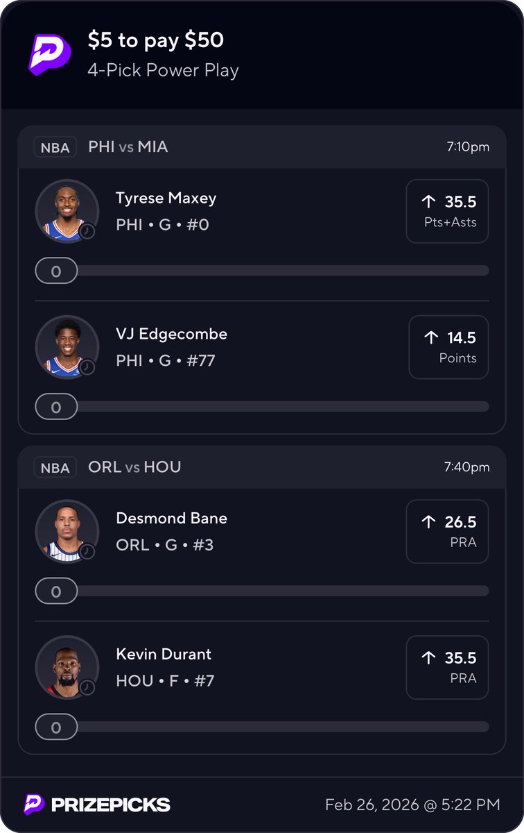 NBA 10x💰☕️

Link: prizepicks.onelink.me/gCQS/shareEntr…

#GamblingX