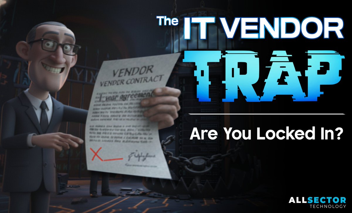 AllSector's tweet photo. If switching IT providers feels impossible, you may be in the Vendor Trap.

Lock-in = higher costs, less flexibility, increased risk.

Learn how to regain control of your IT strategy 👇
https://t.co/op4vISbXFs

#CyberSecurity #ITSupport #ManagedServices #CloudIT #BusinessTech https://t.co/oGk1OaI4O6
