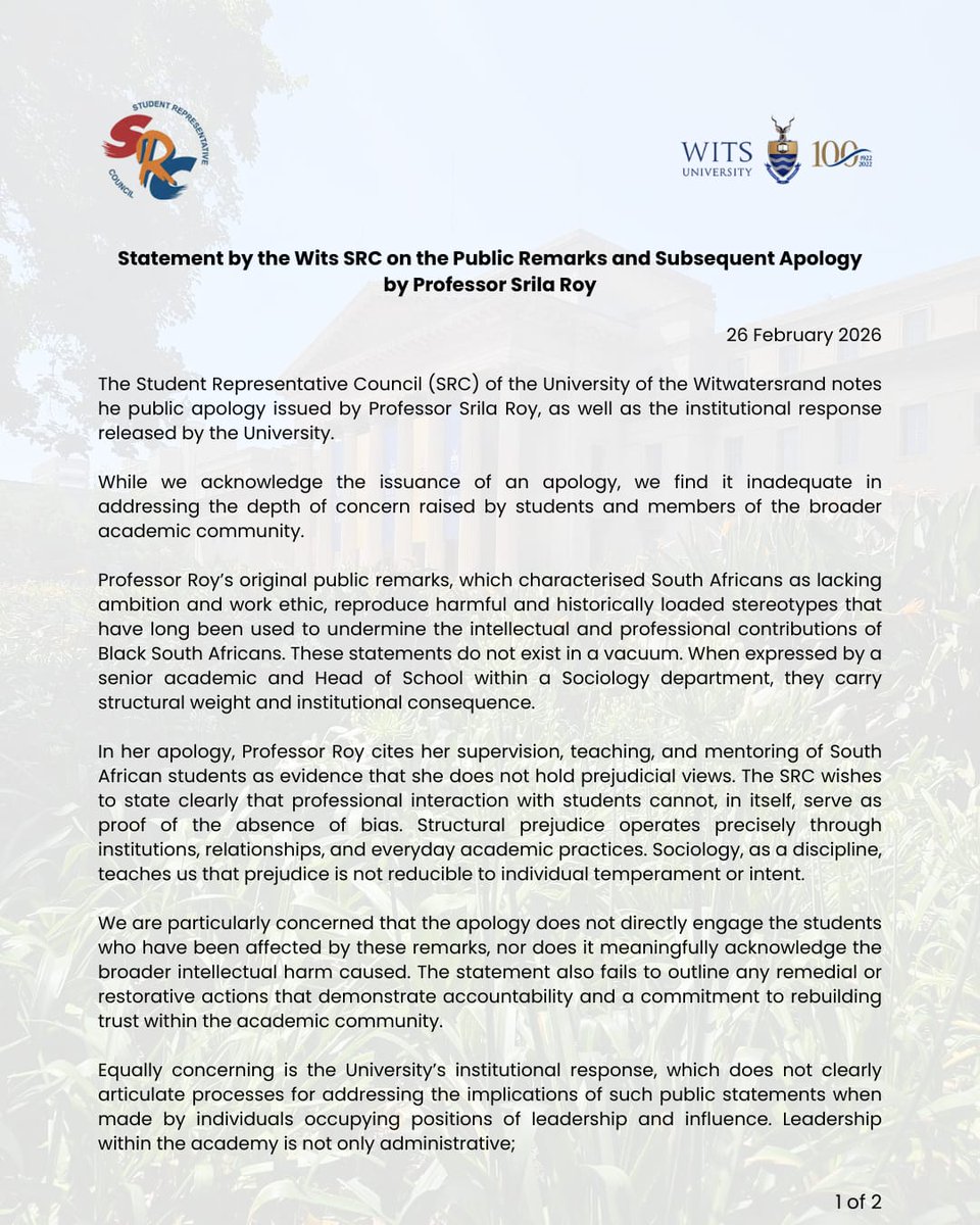 Wits SRC tweet media