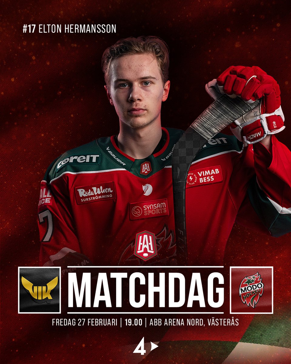 MoDo_Hockey's tweet image. MATCHDAG! 🔥

🆚 Västerås
📍 ABB Arena Nord
⏰ 19.00
📺 TV4 Play

#modose