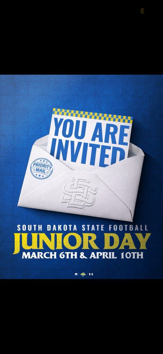 Daniel_Dakin's tweet photo. Blessed to receive a Junior Day invite from South Dakota State University! Excited for the opportunity to get on campus and build relationships. #AGTG #SouthDakota #recruitment 🐰🏈

@FCRecruits @BrandonW1n @RivalsHS @ChadSimmons_ @AllenTrieu @PrepRedzoneIL @247recruiting @Bryan_Ault
