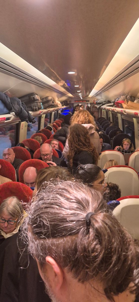 TSDLiveries's tweet photo. Once again @CrossCountryUK train home today was ridiculous! It was  rammed, to the point where we were only a few inches apart. The vestibule was chockablock, and they STILL let people on the train! The overcrowding on recent trains is getting beyond a joke! #britishrail ... https://t.co/BTAWowfCPO