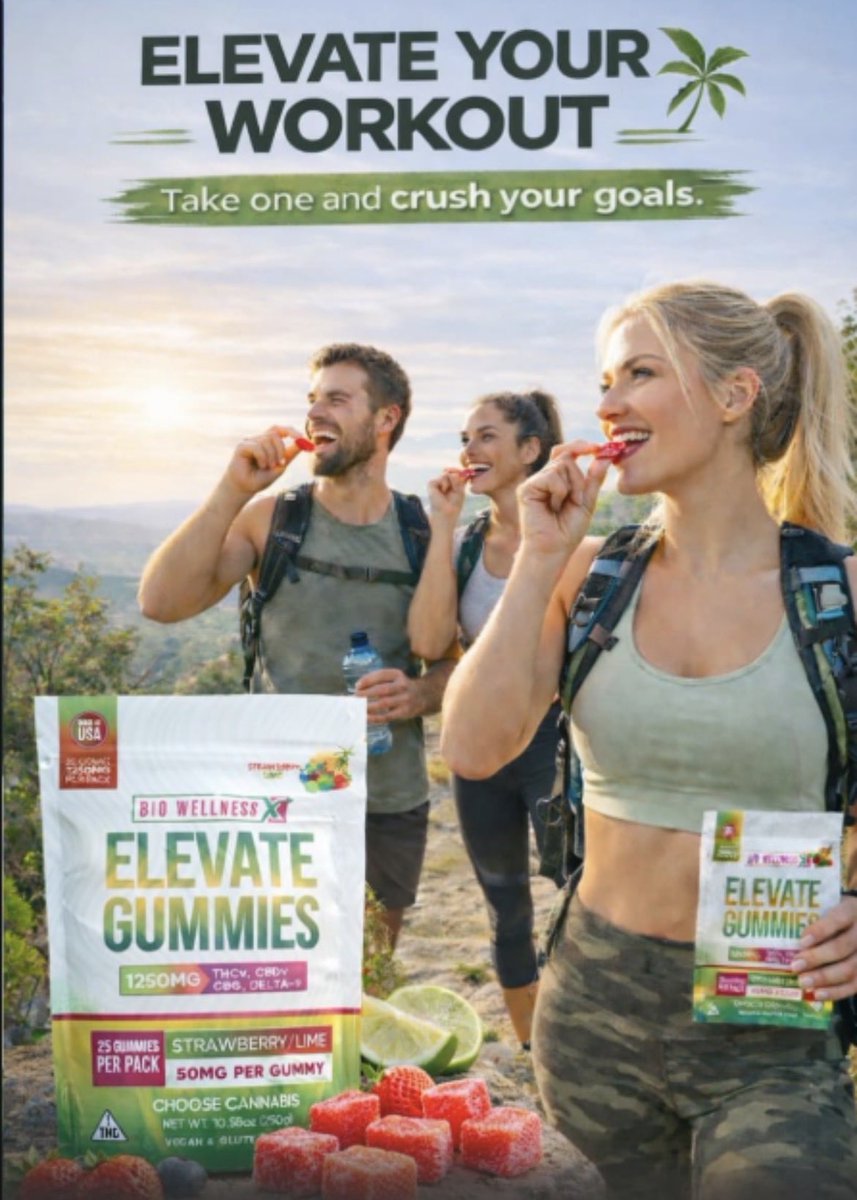 Elevate Gummies are built for movement.

For focus.

For forward progress.

Save 30% on our new THCV gummies for a limited time! Use code ELEVATE at checkout out, 

👉 biowellnessx.com/product/thcv-g…