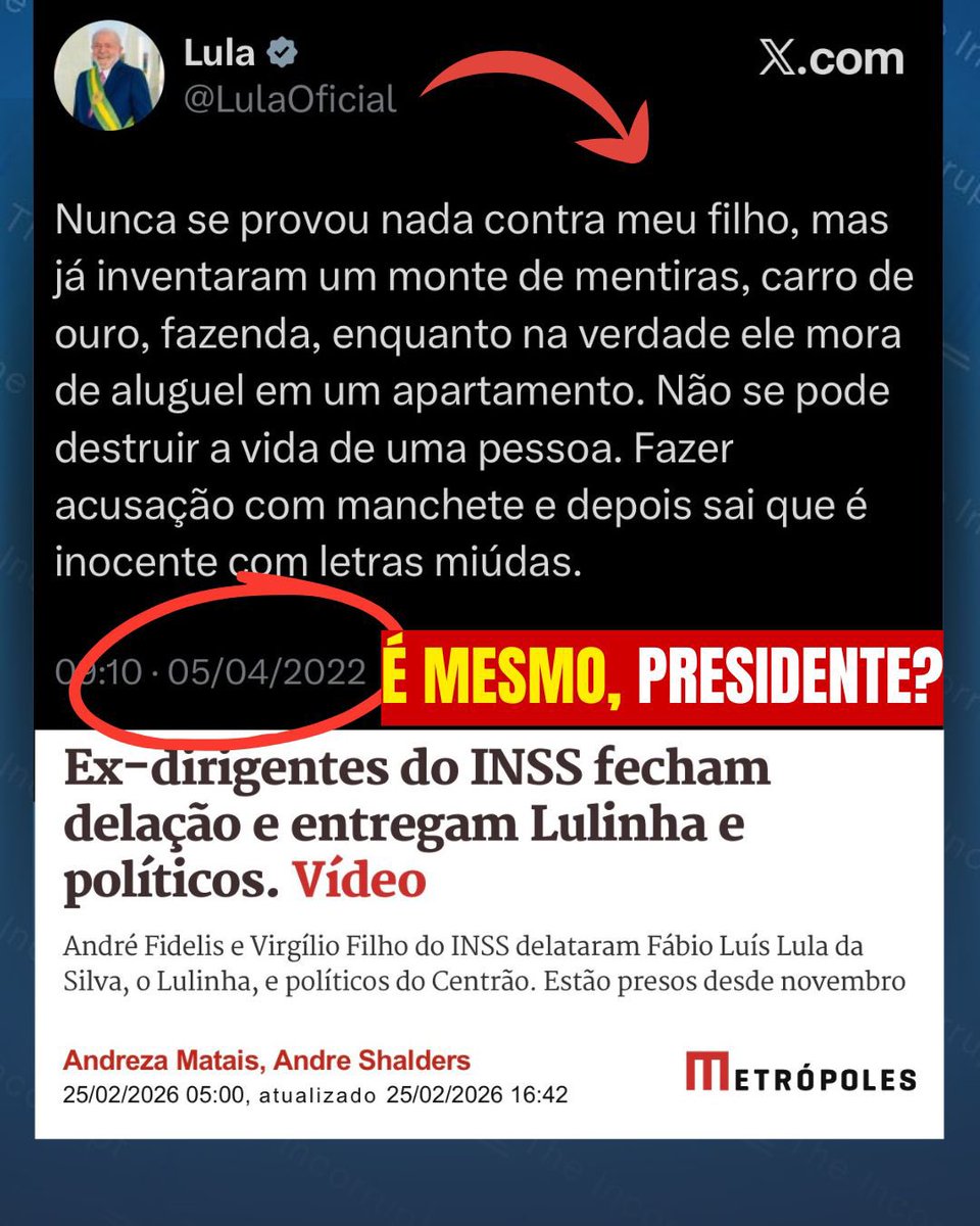 TheIncorrupt_'s tweet photo. Fim da Linha pro Lulinha? https://t.co/9cmLnNZCzk