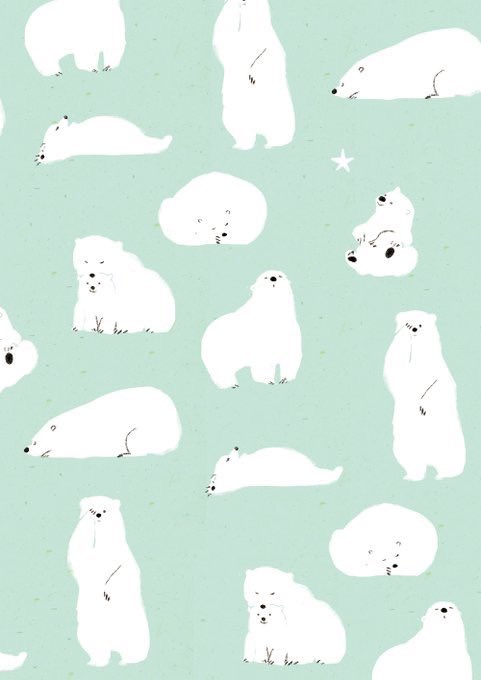 「#ホッキョクグマの日」|ももろ　4／20発売絵本「パンダのパクパクきせつのごはん」のイラスト