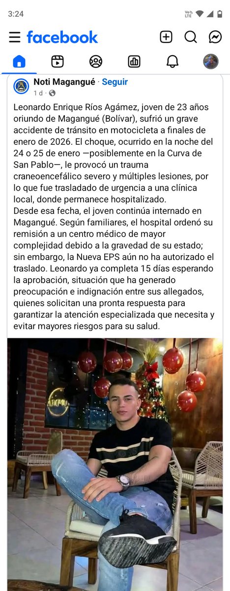Juliolemos24's tweet photo. Señores @MinSaludCol @Supersalud  favor intervenir para que @NuevaEPS_ le dé solución a este caso que pone en riesgo la vida de este joven en el municipio de Magangué. @GA_Jaramillo @AlexLopezMaya @ckevingomez @petrogustavo https://t.co/7MtUSkSbQK