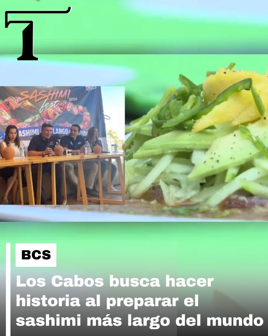 Los Cabos va por el récord Guinness con 1.5 km de sashimi Fest: 600 chefs y música en Plaza Mijares.
goo.su/ATw2on
#loscabos