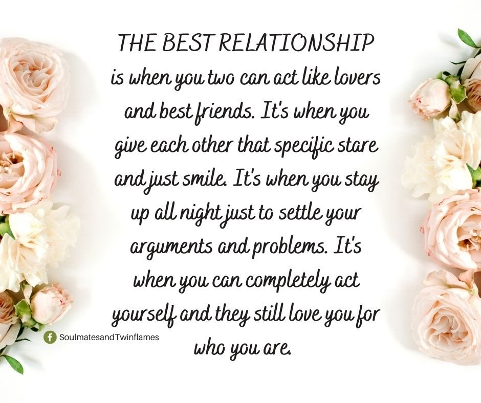 soulmatereading's tweet image. The best relationship is when you two can act like lovers and best friends.
 #bestfriends #inlove #Romantic #romanticlove #soulmates #twinflame