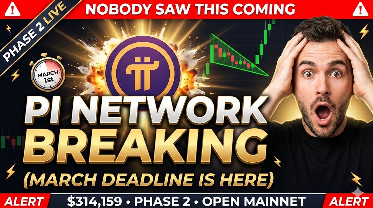 🚨 PI COIN JUST BROKE OUT OF A FALLING WEDGE ON THE 4H CHART.

This is NOT a drill.

Phase 2 Protocol Upgrade is LIVE.
March 1 Node Deadline is HERE.
And $314,159 is still the target. 🎯

Full breakdown 👇
youtu.be/gVa7Yv1F2Wk

#PINetwork #PICoin #Crypto