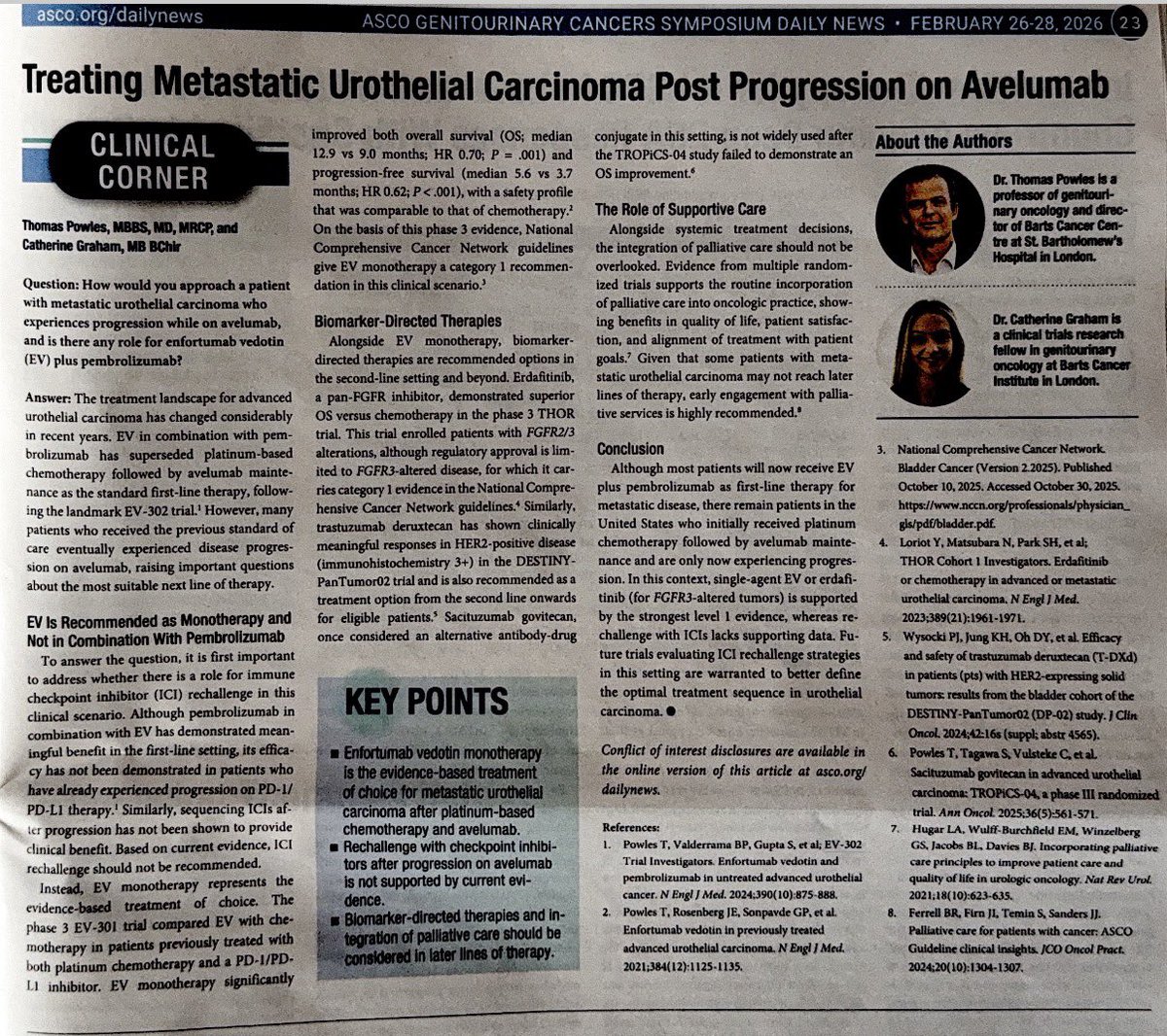 crisbergerot's tweet photo. Insightful breakout on treating mUC post-avelumab maintenance

As highlighted by @tompowles1 and #CatherineGraham, sequencing therapies is critical, but so is supportive care @ASCO #GU6 https://t.co/E8ClS2LLi1